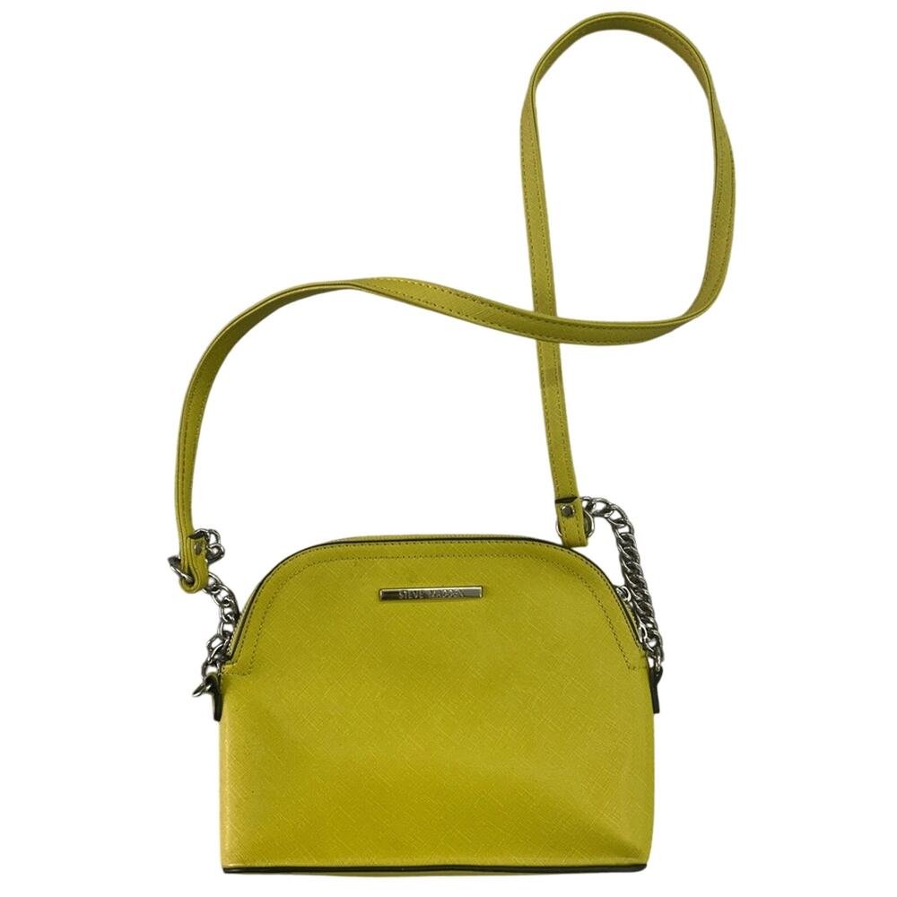 Steve Madden BMaggie Yellow Green Dome Faux Leather Crossbody Bag